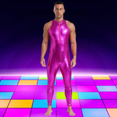 Power Pose Metallic Disco Men's Bodysuit